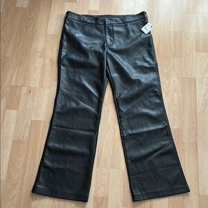 NWT Free People Women's Black Vegan Leather Pants 10